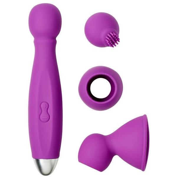 Cloud 9 Health & Wellness Wand Kit 9 Function Flexible Head Purple