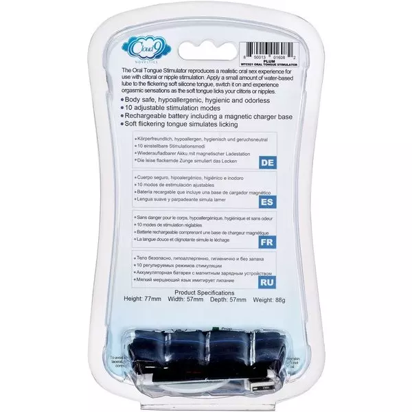 CLOUD 9 HEALTH & WELLNESS FLUTTER ORAL TONGUE STIMULATOR PLUM