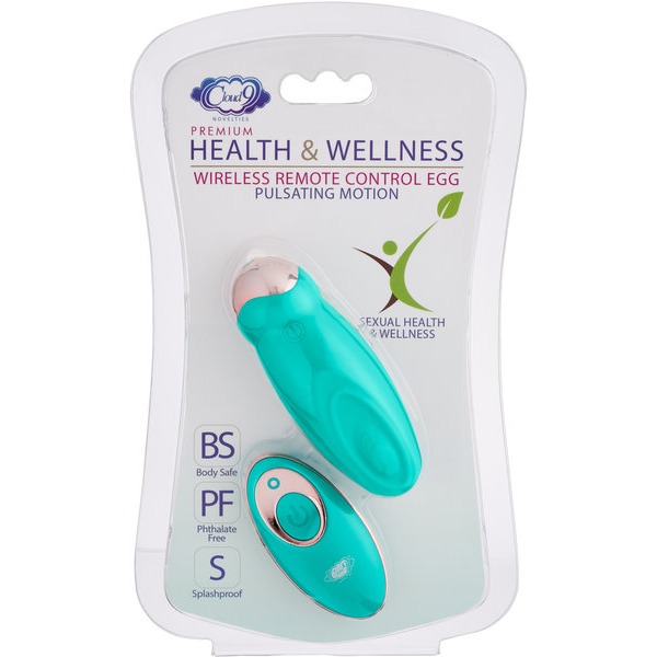 CLOUD 9 HEALTH & WELLNESS WIRELESS REMOTE CONTROL EGG W/ PULSATING MOTION TEAL