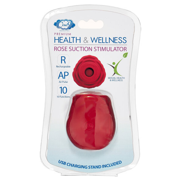 CLOUD 9 HEALTH & WELLNESS ROSE SUCTION STIMULATOR RED