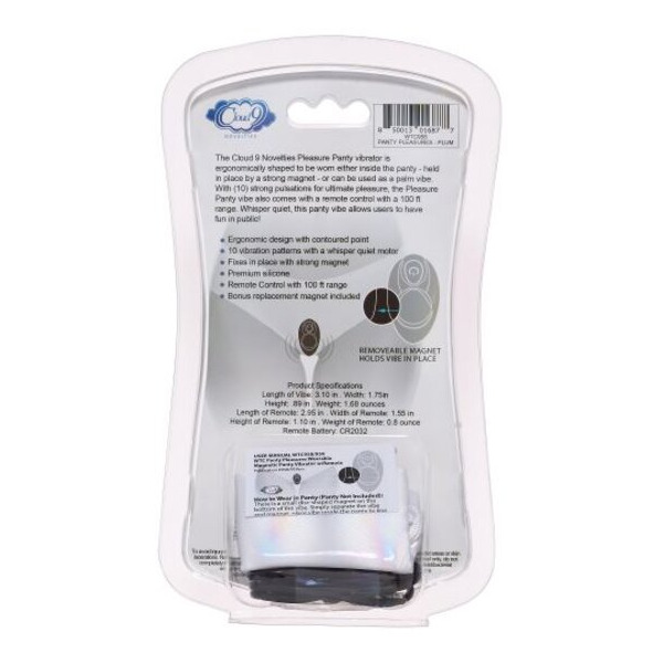 CLOUD 9 PANTY PLEASURES MAGNETIC PANTY VIBE PLUM